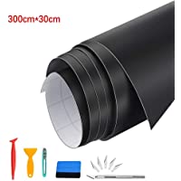 CompraFun Vinilo Negro Mate- Vinilo Coche Película Pegatina Decoración Autoadhesiva A Prueba de Agua Libre de Burbuja…